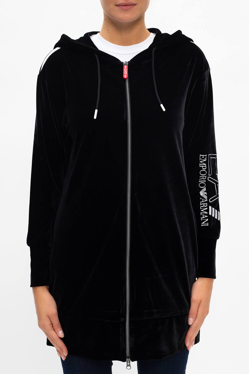 Black Velour hoodie EA7 Emporio Armani Vitkac Germany